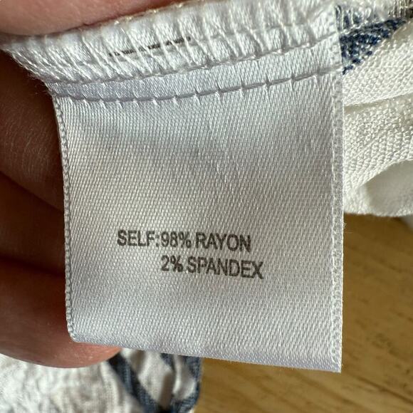 Jane + Delancey Women's 2X XXL Blue & White Window Pane Plaid Button Down Top - Picture 4 of 6